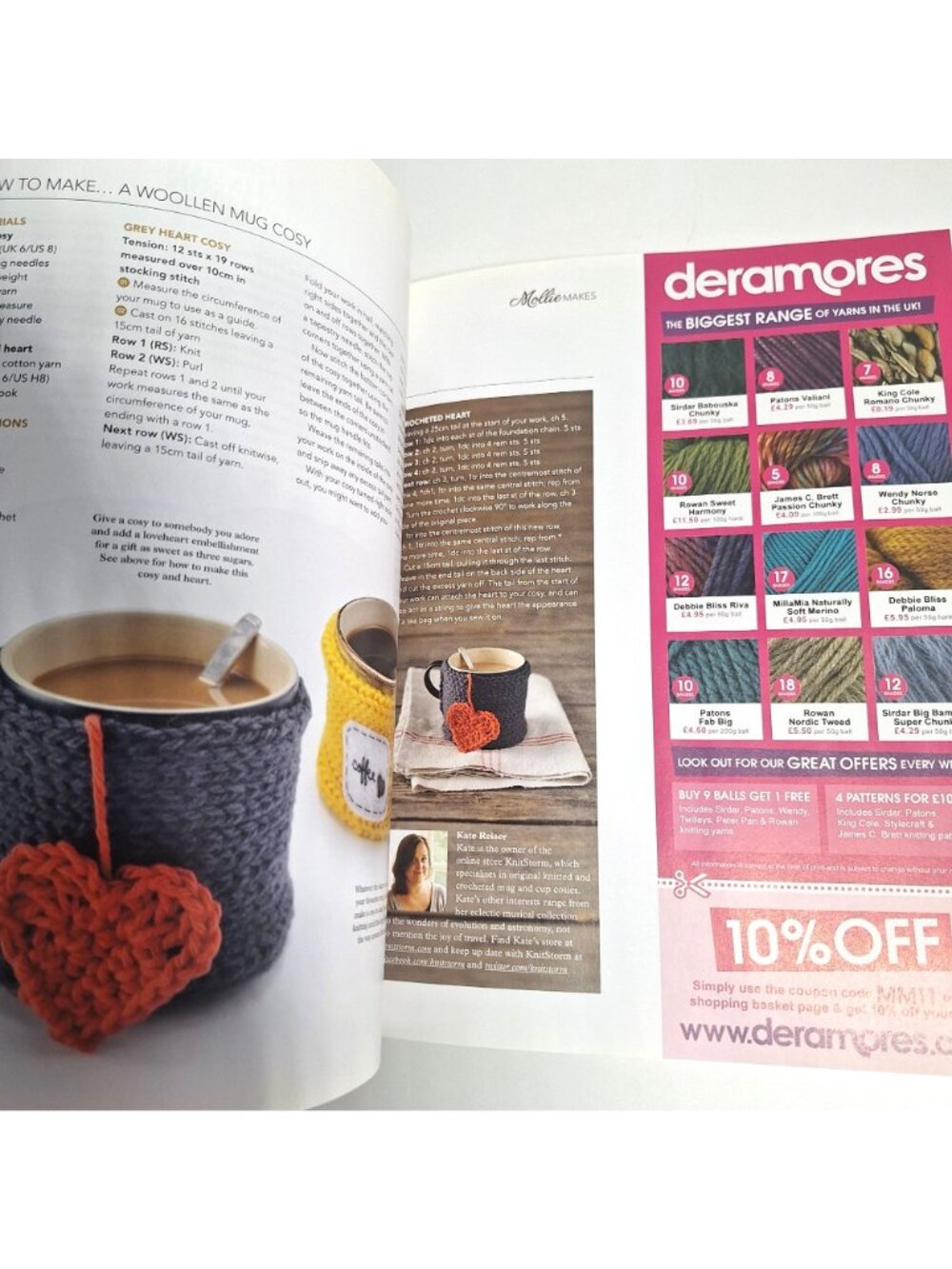 Mollie Makes Issue 7 Magazine UK 2011 DIY Crafts With Buttons Kit Mug Cosies - Picture 10 of 11